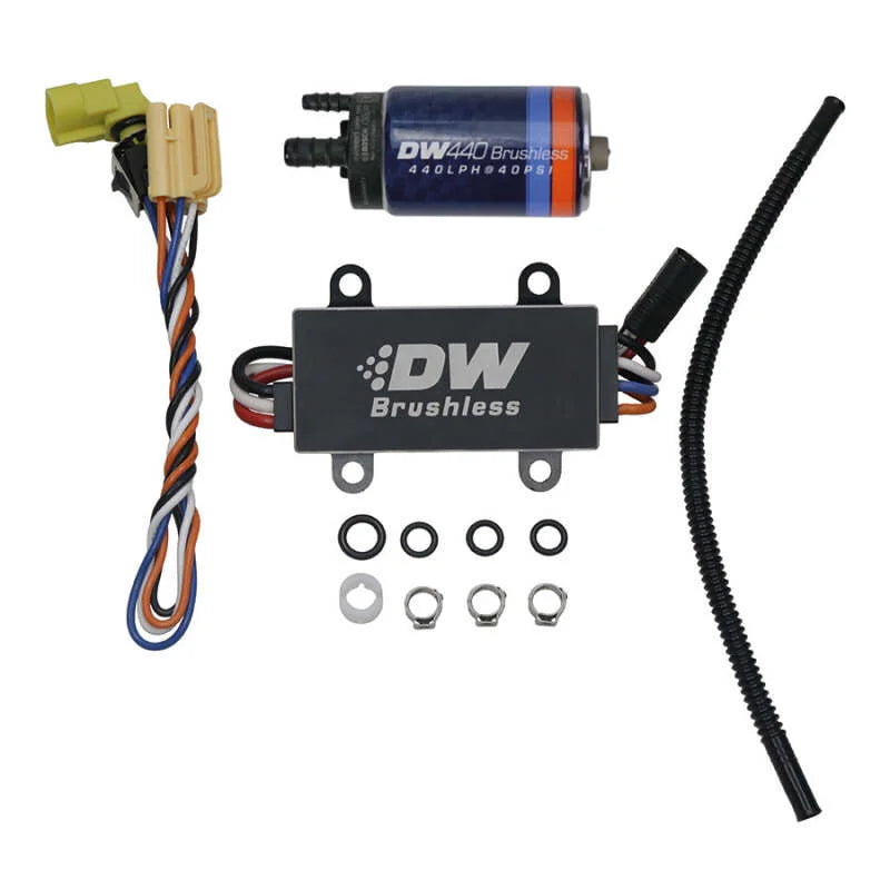 DeatschWerks DW440 440lph Brushless Fuel Pump w/+C102 Controller w/ Install Kit 14-19 Chevy Corvette - Main Product View