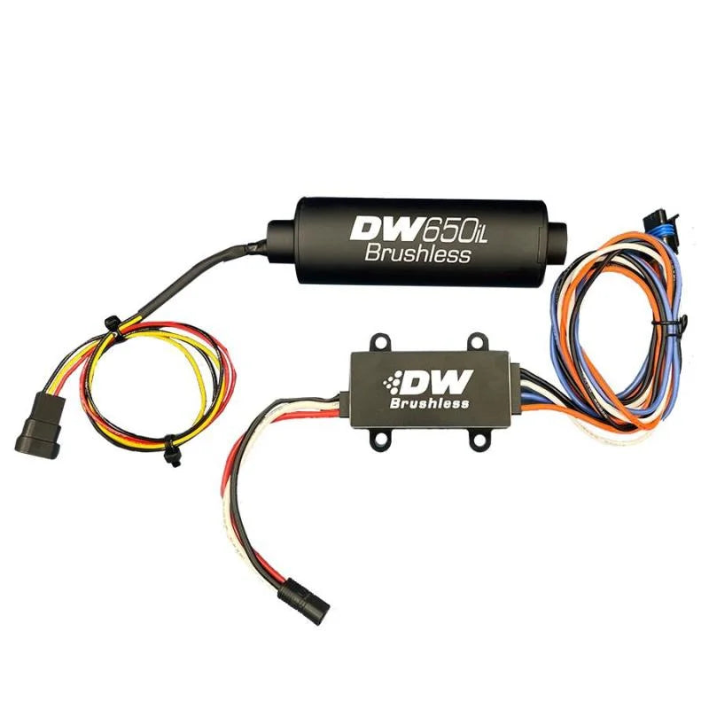 DeatschWerks DW650iL Series 650LPH In-Line External Fuel Pump w/ PWM Controller - Main Product View