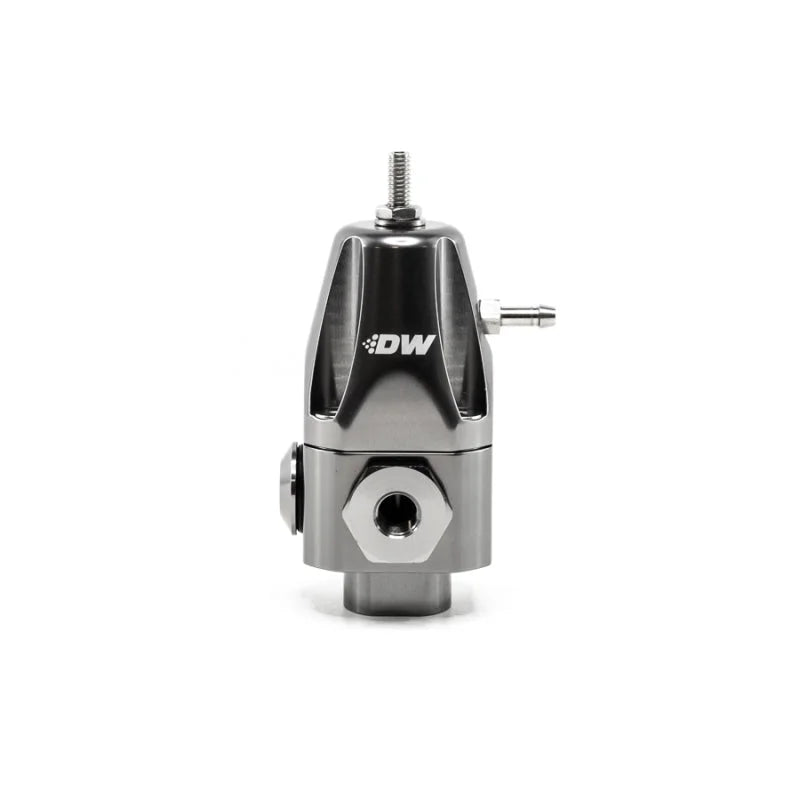DeatschWerks DWR1000 Adjustable Fuel Pressure Regulator - Titanium - Side View