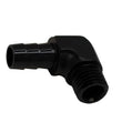 Load image into Gallery viewer, DeatschWerks Metric M12 to 3/8in Hose Barb 90-Degree Fitting w/ Venturi Port - Anodized Matte Black - Main Product View