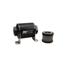 Load image into Gallery viewer, DeatschWerks Stainless Steel 10AN 10 Micron Universal Inline Fuel Filter Housing Kit (70mm) - Main Product View
