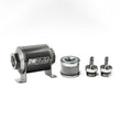 Load image into Gallery viewer, DeatschWerks Stainless Steel 5/16in 10 Micron Universal Inline Fuel Filter Housing Kit (70mm) - Side View