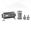 Load image into Gallery viewer, DeatschWerks Stainless Steel 5/16in 5 Micron Universal Inline Fuel Filter Housing Kit (110mm)