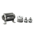 Load image into Gallery viewer, DeatschWerks Stainless Steel 6AN 10 Micron Universal Inline Fuel Filter Housing Kit (70mm) - Side View