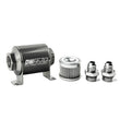 Load image into Gallery viewer, DeatschWerks Stainless Steel 8AN 10 Micron Universal Inline Fuel Filter Housing Kit (70mm) - Side View