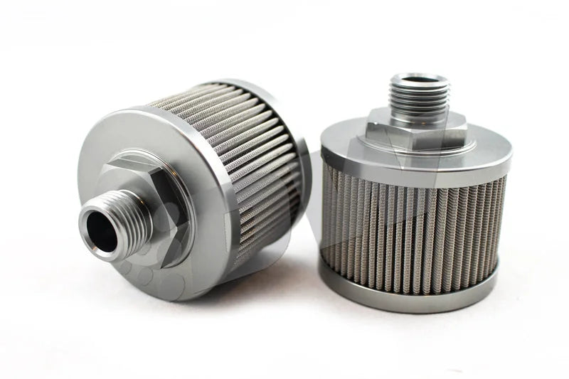 DeatschWerks Stainless Steel 8AN 100 Micron Universal Fuel Pump Pre-Filter - Main Product View