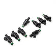 Load image into Gallery viewer, DeatschWerks Universal 1000cc Low Impedance 14mm Upper Injector - Set of 8 - Side View
