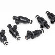 Load image into Gallery viewer, DeatschWerks Universal 1200cc Low Impedance 14mm Upper Injector - Set of 6 - Side View