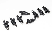 Load image into Gallery viewer, DeatschWerks Universal 1200cc Low Impedance 14mm Upper Injector - Set of 8 - Side View