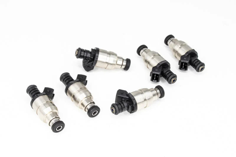DeatschWerks Universal 1800cc Low Impedance 14mm Upper Injector - Set of 6 - Back View