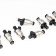 Load image into Gallery viewer, DeatschWerks Universal 1800cc Low Impedance 14mm Upper Injector - Set of 8 - Installation View