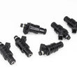 Load image into Gallery viewer, DeatschWerks Universal 550cc Low Impedance 11mm Upper Injector - Set of 6 - Installation View