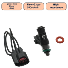 Load image into Gallery viewer, DeatschWerks Universal 550cc Single Fuel Injector / 34mm Length / 14mm O-Ring Seals