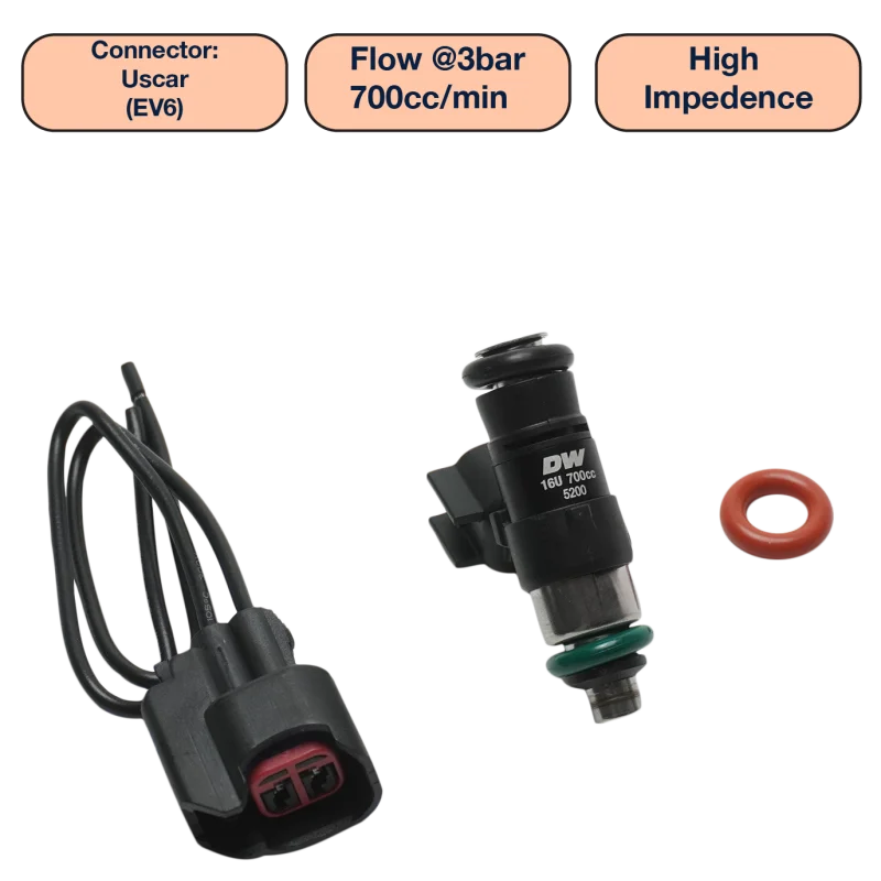 DeatschWerks Universal 700cc Single Fuel Injector / 34mm Length / 14mm O-Ring Seals