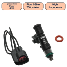 Load image into Gallery viewer, DeatschWerks Universal 750cc Single Fuel Injector / 48mm Length / 14mm O-Ring Seals