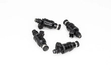 Load image into Gallery viewer, DeatschWerks Universal 800cc Low Impedance 11mm Upper Injector - Set of 4 - Installation View