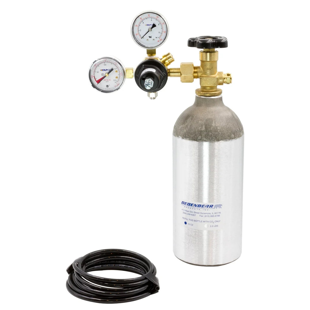 Dedenbear CO2 BOTTLE KIT, COMPLETE KIT INCLUDES 2.5 LB. BOTTLE, VALVE, REGULATOR & TUBING AB25K - Main Product View