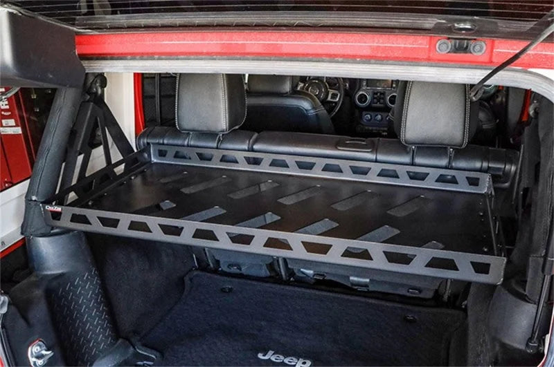 Deezee 07-23 Jeep JK/JL Jeep Interior Solid Cargo Rack - Installation View