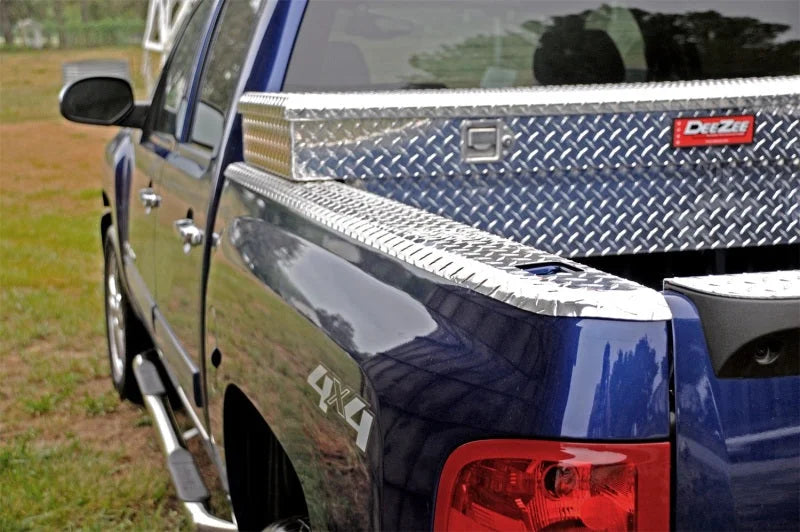 Deezee 09-19 Dodge/Ram Ram Bed Cap Wrap W/Stake Pockets Brite-Tread Aluminum 8Ft Bed - Side View