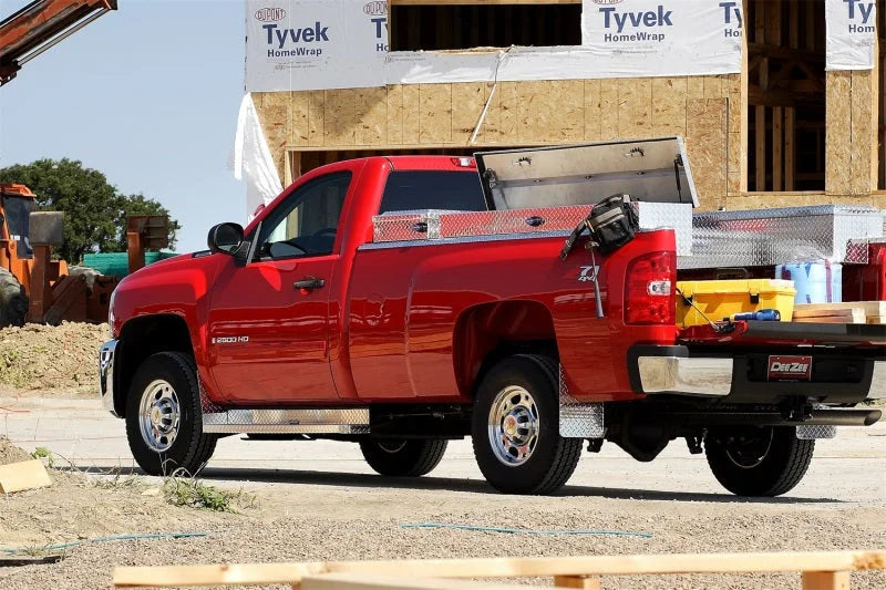Deezee 13-23 Dodge Ram Running Board RegCab Section Brite-Tread Aluminum - Side View