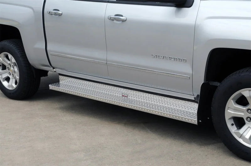 Deezee 13-23 Dodge Ram Running Board RegCab Section Brite-Tread Aluminum - Installation View