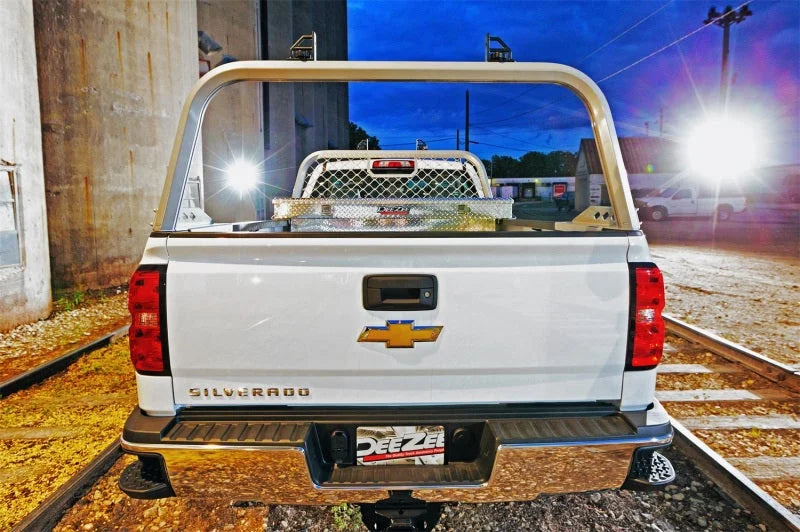 Deezee 15-23 Chevrolet Colorado Cargo Management Rear Rack - Silver - Back View