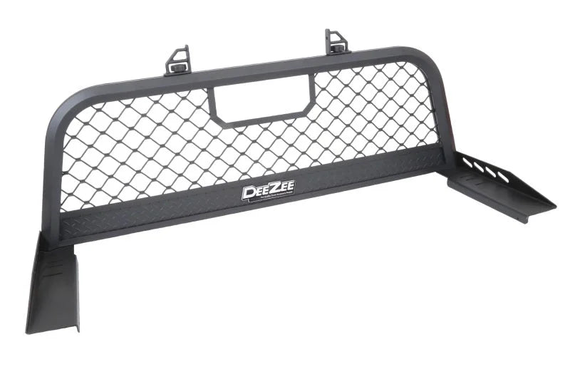 Deezee 17-23 Ford SuperDuty Cargo Management Cab Rack - Txt Blk Mesh - Side View