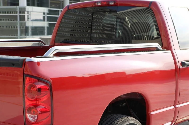 Deezee 17-23 Ford SuperDuty Side Rail Stainless Steel 8Ft Bed - Detail View