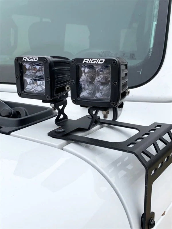 Deezee 18-23 Jeep JL Cowl Double Cube Light Bracket - Back View