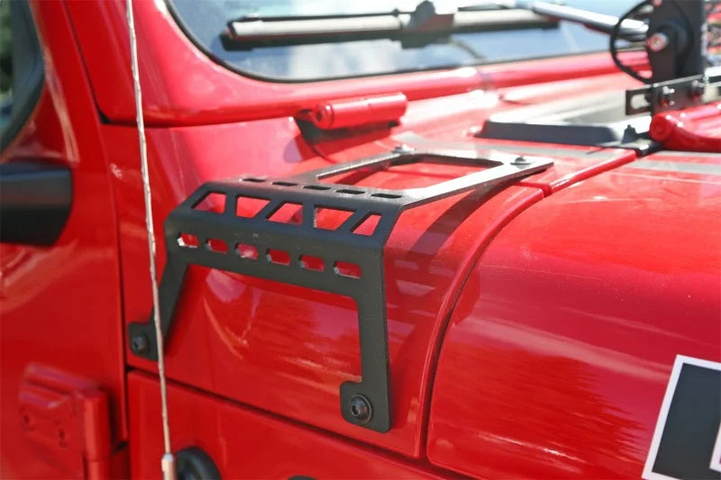 Deezee 18-23 Jeep JL Jeep Cowl Light Bracket - Side View