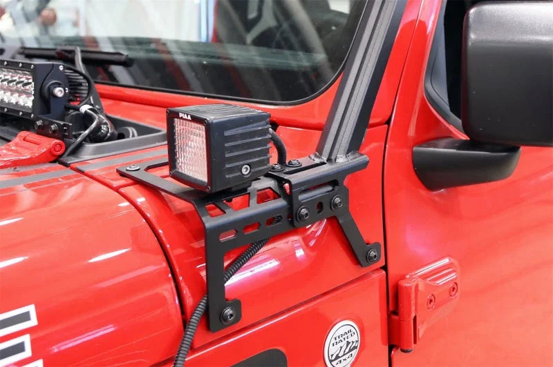 Deezee 18-23 Jeep JL Jeep Cowl Light Bracket - Back View