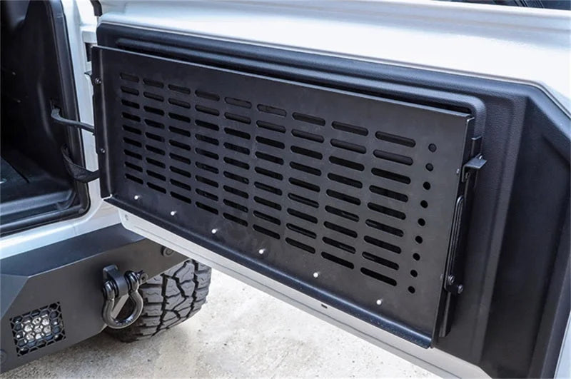 Deezee 18-23 Jeep JL Jeep - Rear Door Work Bench - Side View
