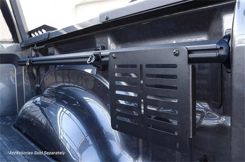 Deezee 19-23 Dodge/Ram Ram Cargo Management - Hex Bed Rails 6 1/2Ft Bed Txt Blk - Back View
