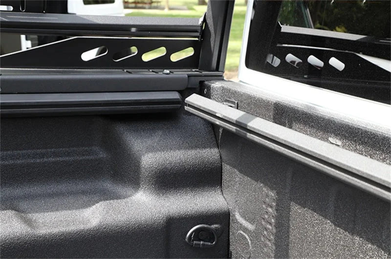 Deezee 20-23 Jeep Gladiator Cargo Management - Hex Bed Rails Txt Blk - Back View