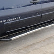 Load image into Gallery viewer, Deezee 99-23 Chevrolet/GMC/Dodge/Ford Full Size Running Board CrewCab Truck Board (Chrome Trim) - Side View