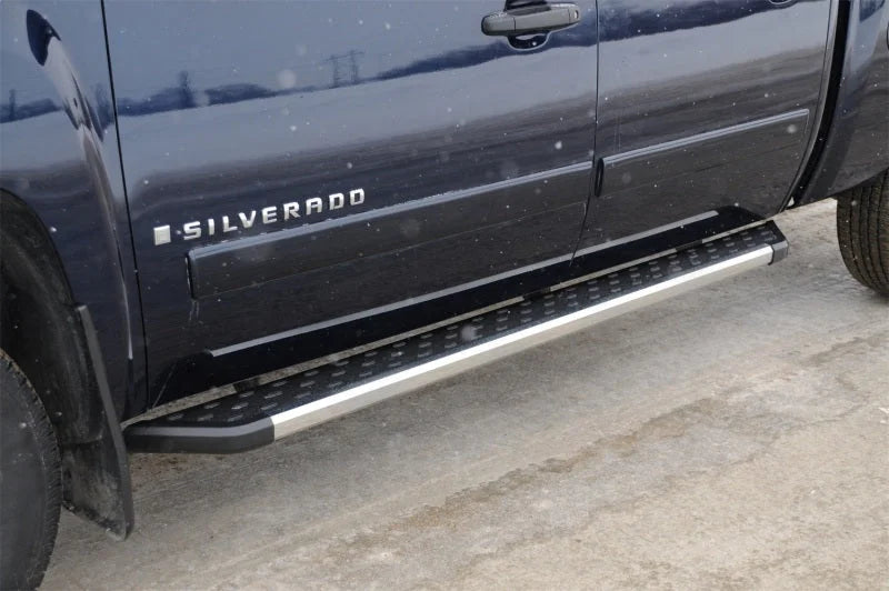 Deezee 99-23 Chevrolet/GMC/Dodge/Ford Full Size Running Board CrewCab Truck Board (Chrome Trim) - Side View