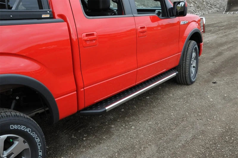 Deezee 99-23 Chevrolet/GMC/Dodge/Ford Full Size Running Board CrewCab Truck Board (Chrome Trim) - Back View