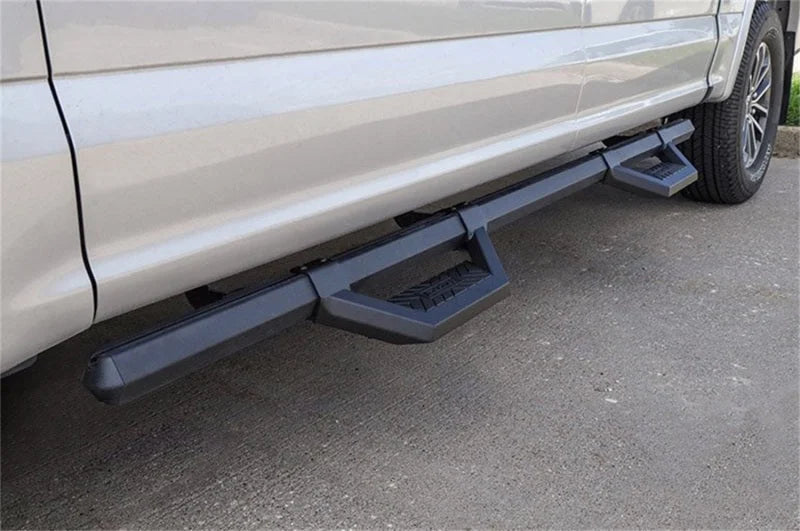 Deezee 99-23 Chevrolet/GMC/Dodge/Ford Full Size Truck Hex Cast - Crew Cab Side Steps (Txt Blk) - Side View