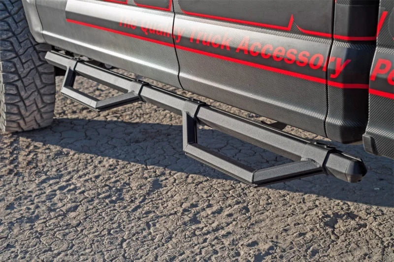 Deezee 99-23 Chevrolet/GMC/Dodge/Ford Full Size Truck Hex Series - Crew Cab Side Steps (Txt Blk) - Back View