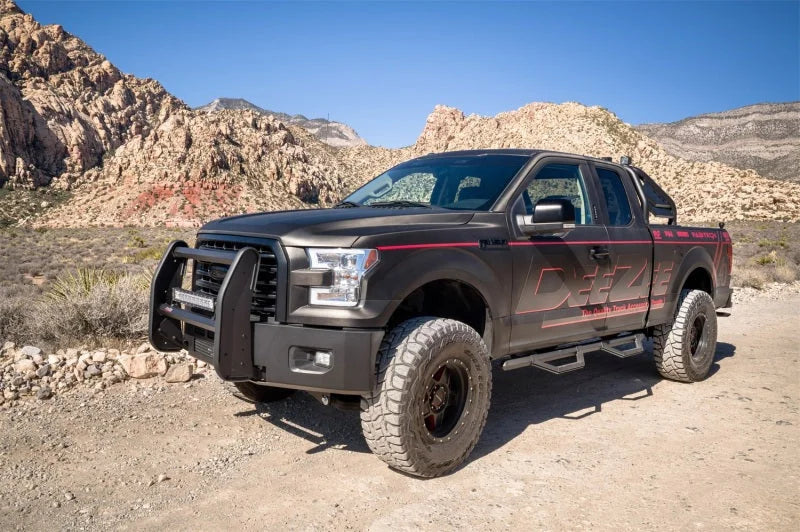 Deezee 99-23 Chevrolet/GMC/Dodge/Ford Full Size Truck Hex Series -Super Cab Side Steps (Txt Blk) - Installation View