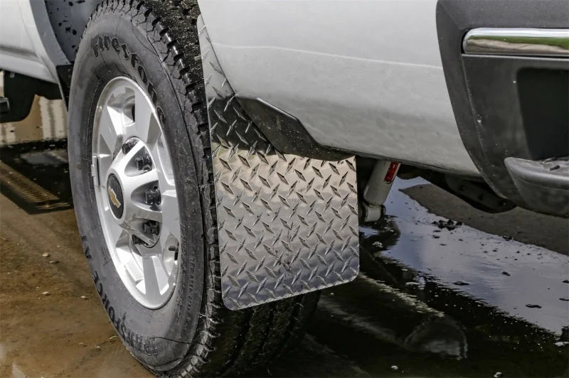 Deezee Universal Flaps Brite-Tread Universal 11x19 Notched (Blk) - Back View