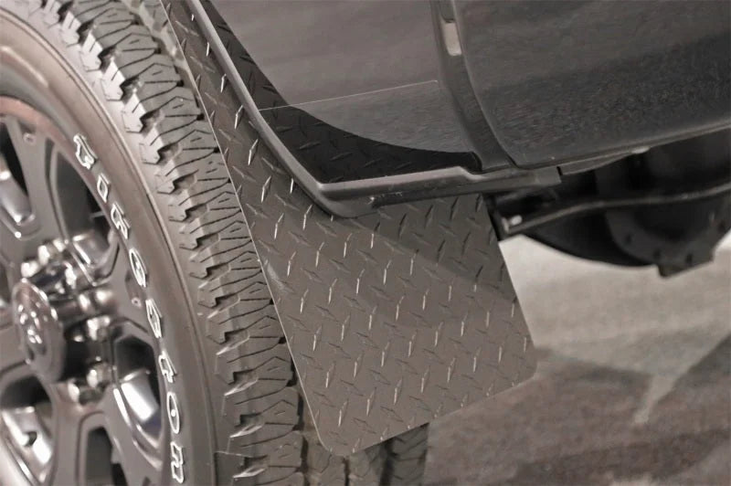 Deezee Universal Flaps Brite-Tread Universal 11x19 Notched (Txt Blk) - Back View