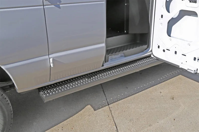 Deezee Universal Running Board Rough Step (55In Steel) - Installation View