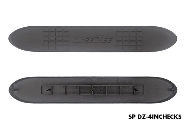 Deezee Universal Service Parts Step Pads 4In Checkered w/ DZ Logo - Side View