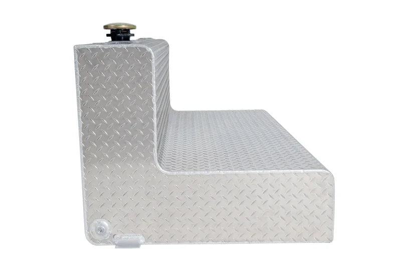 Deezee Universal Tanks - Auxiliary L-Shape Brite-Tread Aluminum (80 Gal) - Side View