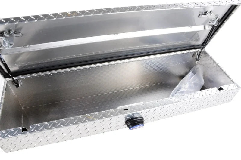 Deezee Universal Tool Box - 68In Blue Side Mount - Back View