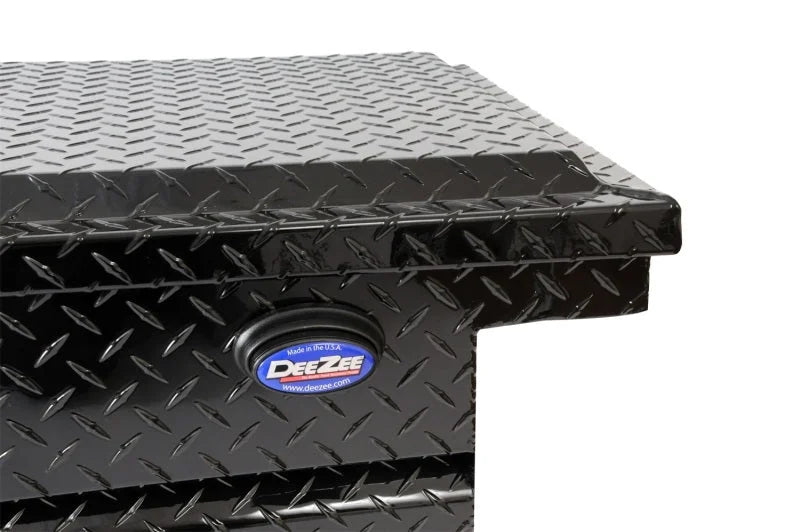 Deezee Universal Tool Box - Blue Crossover - Single Lid (Low Blk) - Back View