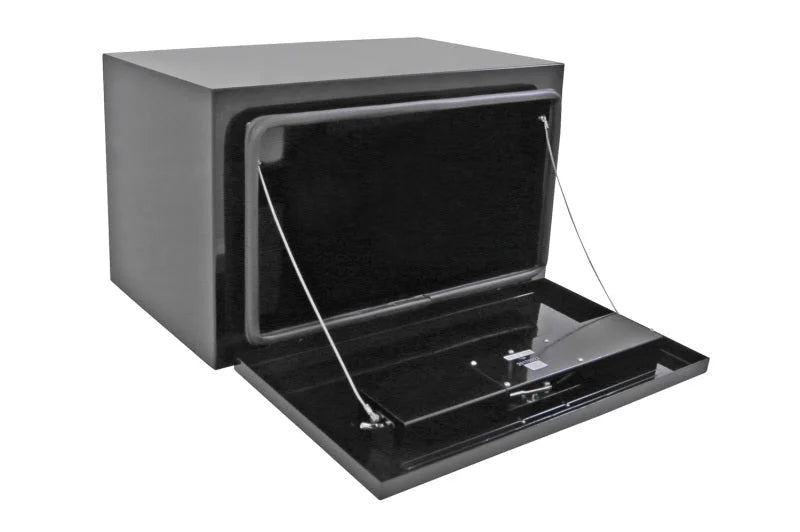 Deezee Universal Tool Box - HD Underbed Black Steel 18X18X30 - Back View