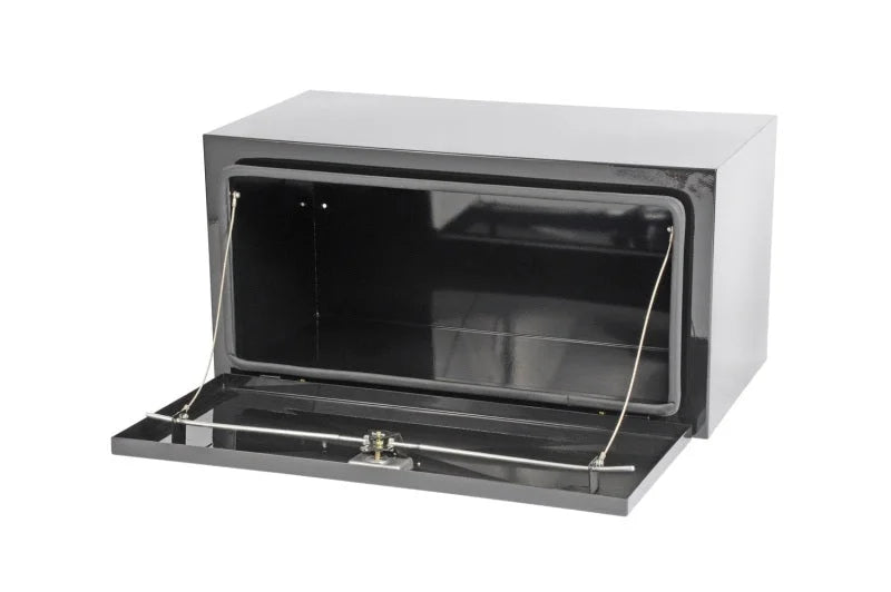 Deezee Universal Tool Box - HD Underbed Black Steel 18X18X36 - Back View