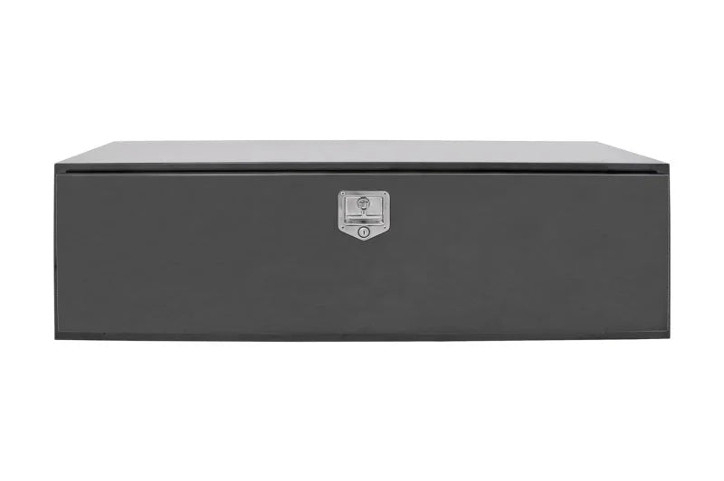 Deezee Universal Tool Box - HD Underbed Black Steel 18X18X60 - Back View